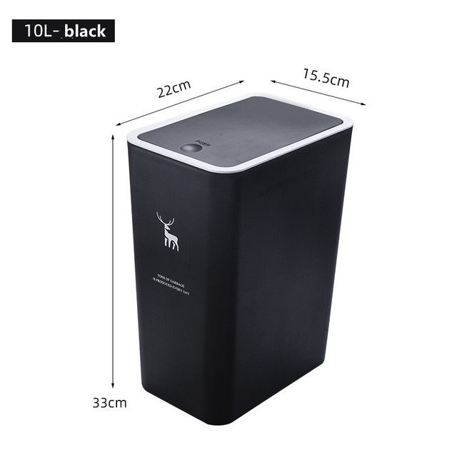 Мусорный бак, 1 шт, черный купить по доступной цене с доставкой в ...