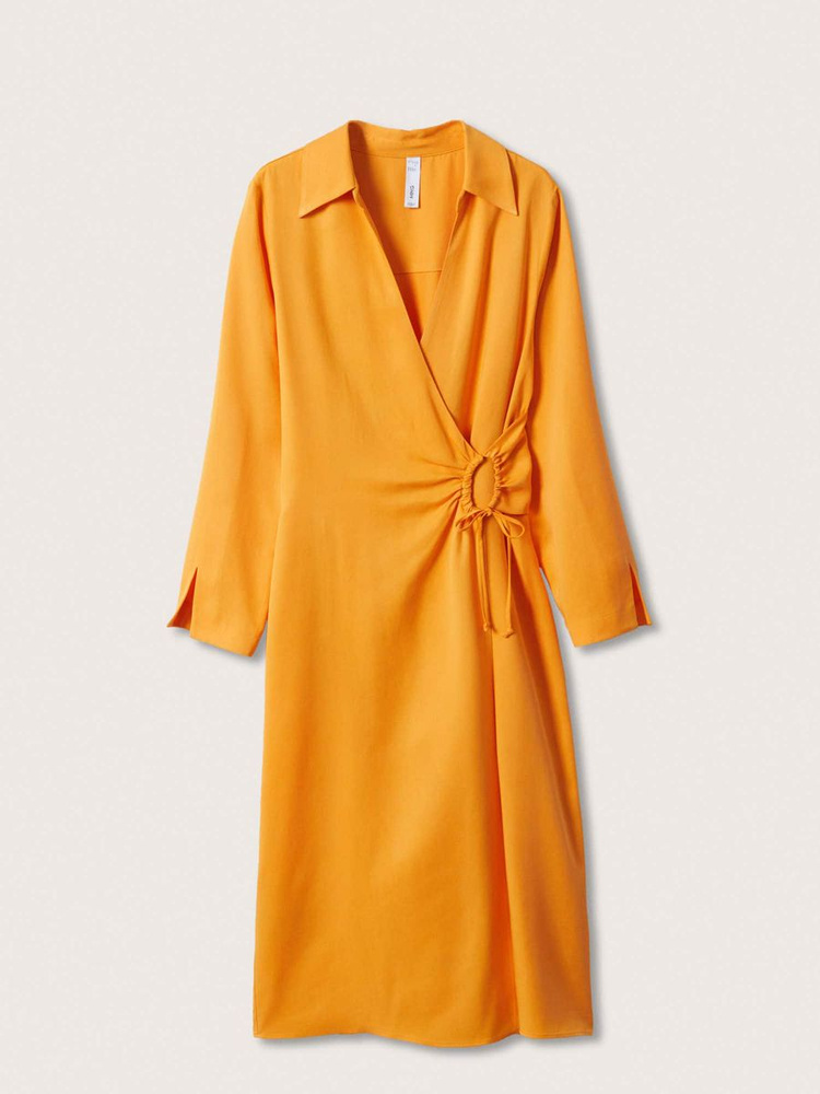 Mango yellow hotsell wrap dress