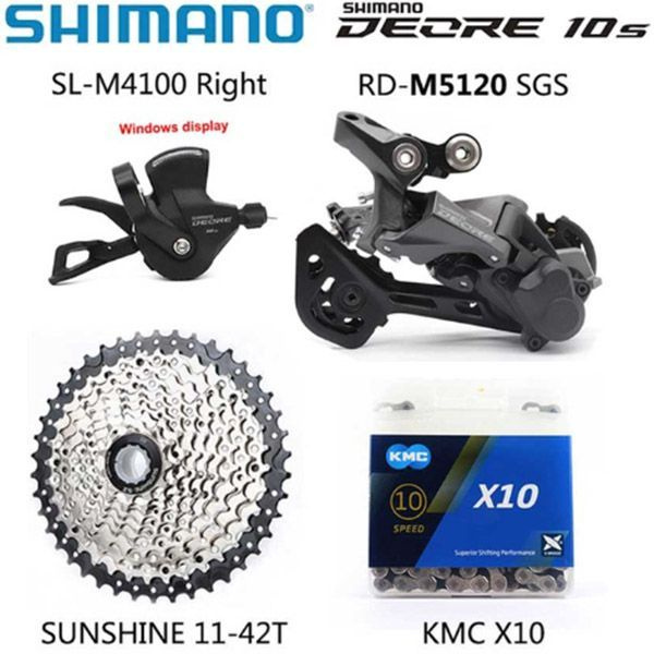 SHIMANO DEORE M4100 10 Speed Groupset MTB Sunshine 11 42T M5120 Derailleur M4100 KMC OZON