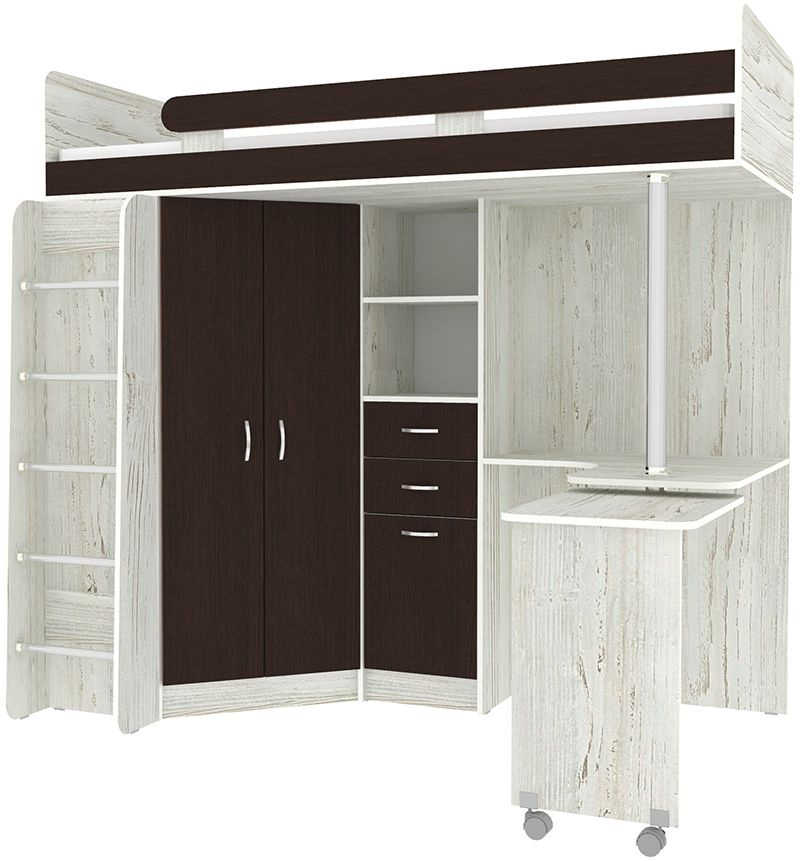 Кровать-чердак КарИВи Кровать чердак Юниор 3 с металлической лестницей ...