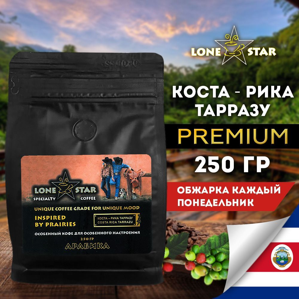 LONE STAR Кофе в зернах 250 гр. Коста - Рика Тарразу, кофе свежей обжарки, Арабика 100%  #1