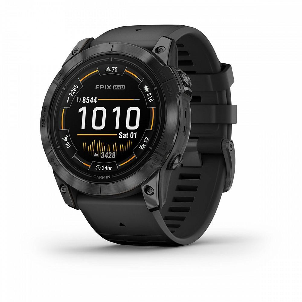 Часы Garmin Epix Pro (Gen 2) серый с черным силиконовым ремешком (51 мм) 010-02804-21  #1