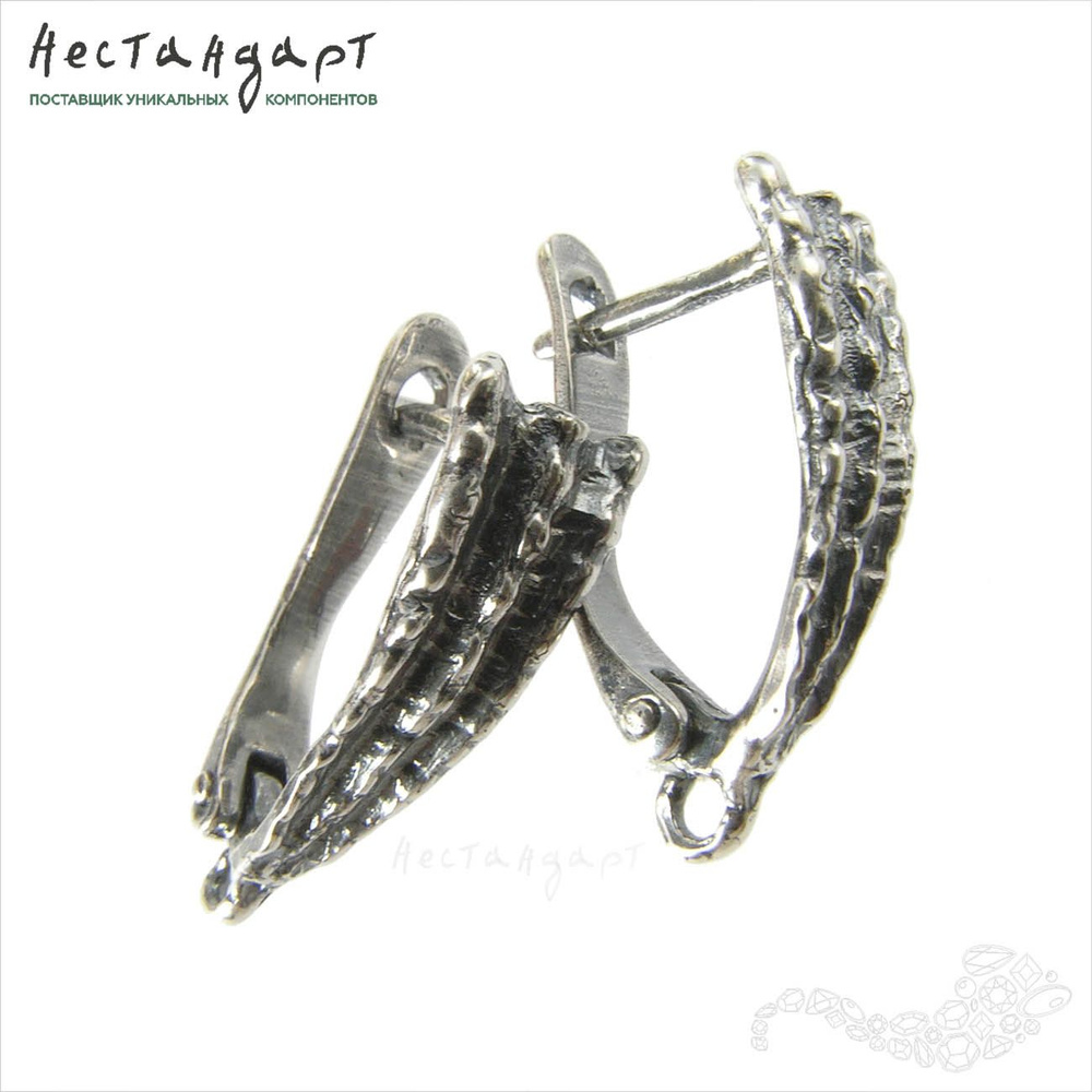 Швензы для сережек Ancient Shell Silver Plated 20x7 мм (пара), основы ...