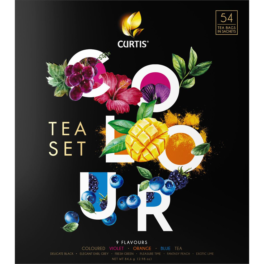 Чай ассорти CURTIS Colour tea set 9 вкусов в пакетиках, 54 шт - купить ...
