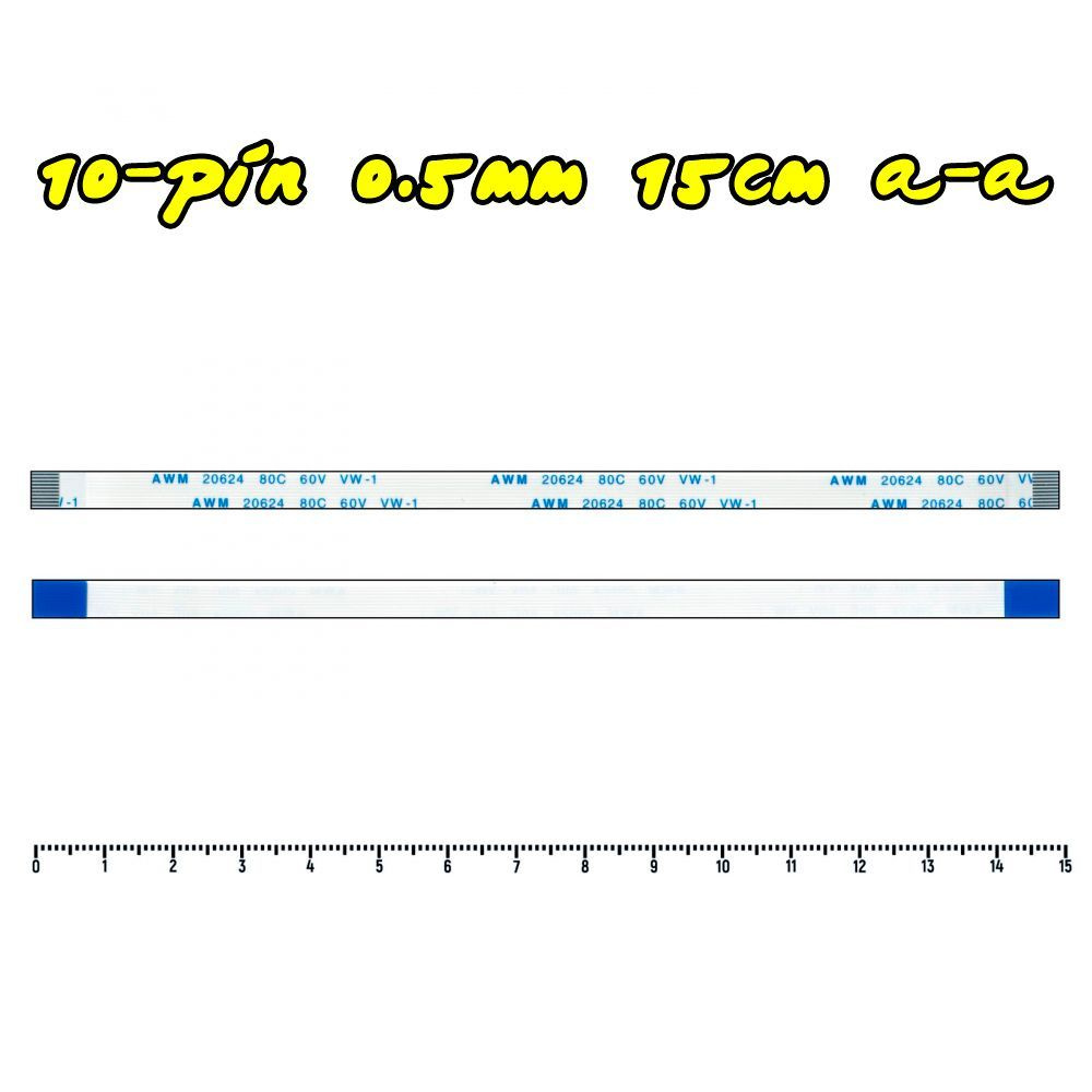 Шлейф FFC 10-pin Шаг 0.5mm Длина 15cm Тип А-А (прямой) AWM 20624 80C 60V  VW-1 - купить с доставкой по выгодным ценам в интернет-магазине OZON  (1122180289)