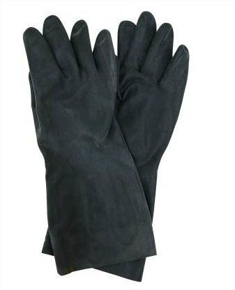 Перчатки от костюма химзащиты ОЗК БЛ-1М резиновые армейские уставные черные 5 шт.  #1
