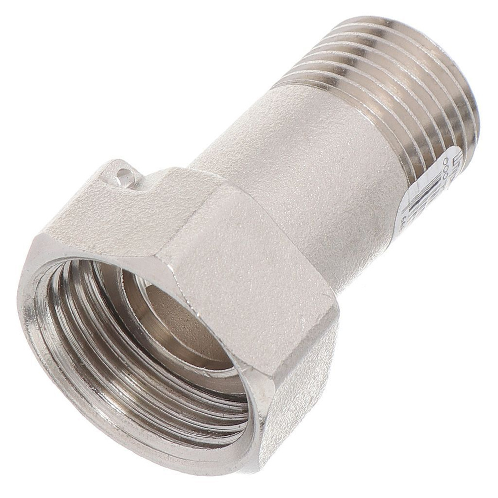 Штуцер для счетчика, 1/2"х3/4", Ш-Г, никель, с ушком, RTP #1