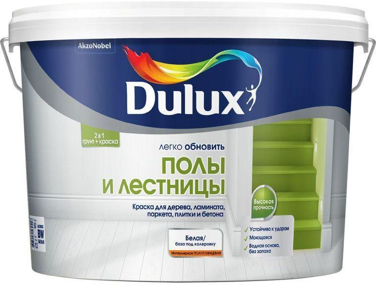 DULUX Краска Быстросохнущая, Водная, Полуглянцевое покрытие, 9 л, белый  #1