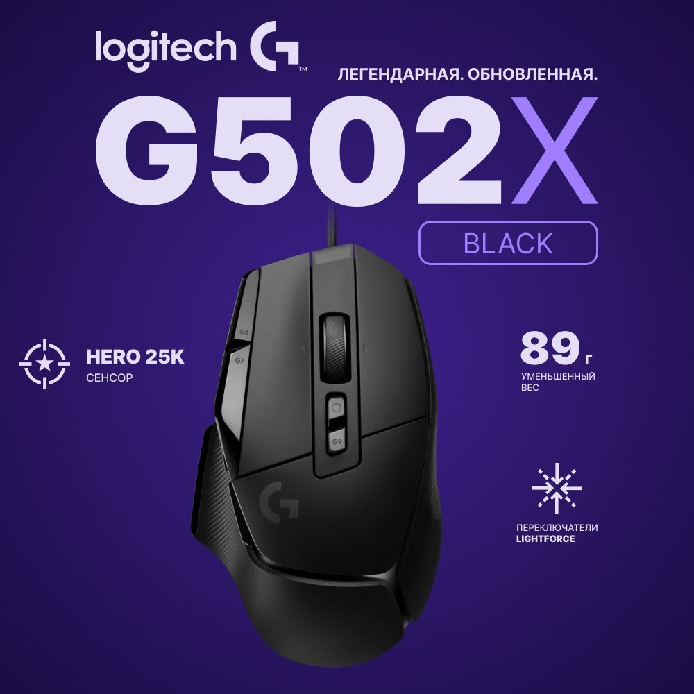 Игровая мышь проводная Logitech G G502X_f2381cdd-878b-11ed-a3fc ...