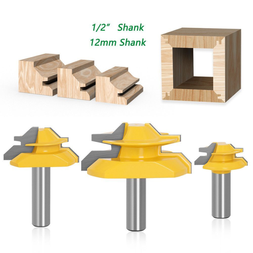 12mm 3 шт. фреза для сращивания деревянных долбежек под углом 45 градусов  #1