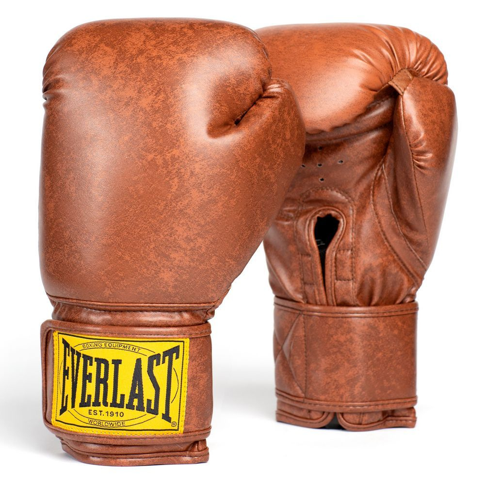 Боксерские перчатки Everlast 1910 PU коричневые, 12 унций. #1