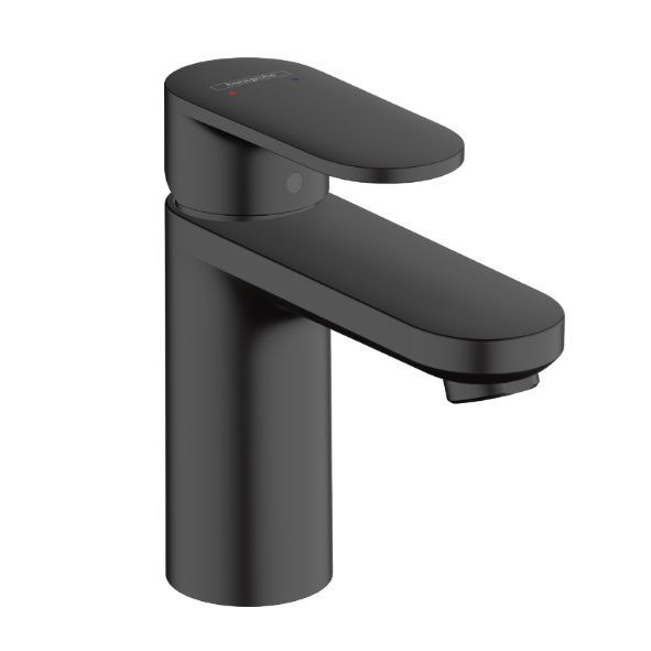 Смеситель для раковины Hansgrohe Vernis Blend 100, арт. 71551670 черный матовый, однорычажный, со сливным #1