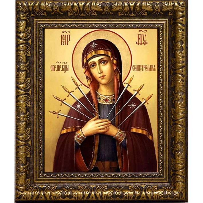 Семистрельная икона Божьей Матери на холсте. - купить по низким ценам в ...