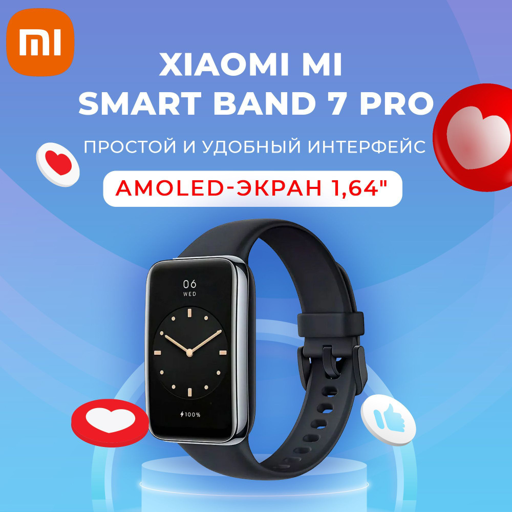 Xiaomi Фитнес-браслет Smart Band 7 Pro Black (BHR5970GL), черный #1