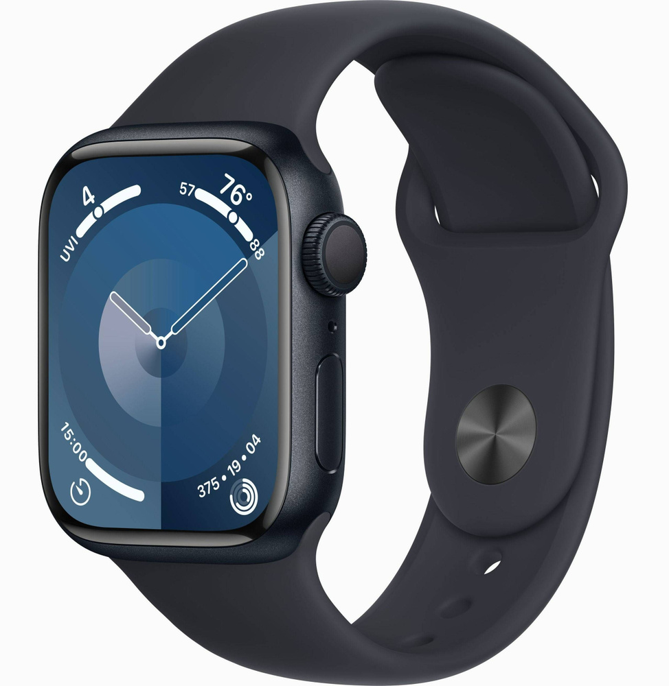 Умные часы Apple Watch Series 9 GPS 41mm Midnight Aluminium Case with Midnight Sport Band - S/M. Уцененный #1