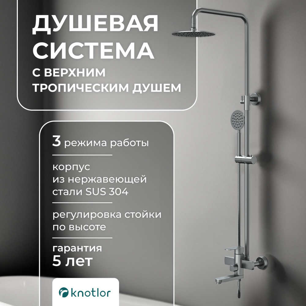 Душевая система с верхним тропическим душем со смесителем KNOTLOR ...