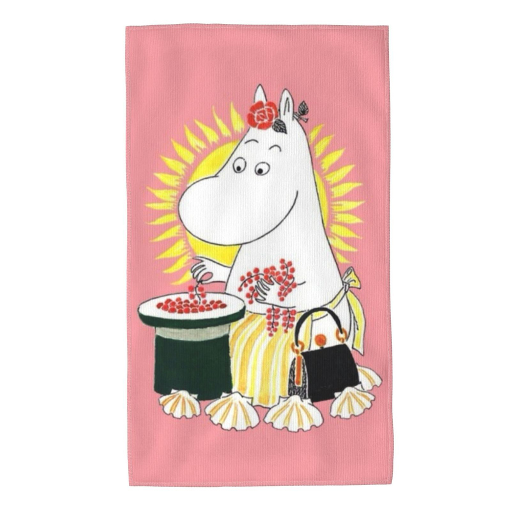 Moomin Полотенце для лица, рук Moomin, Микроволокно, 40x70 см, темно-бежевый, 1 шт.  #1