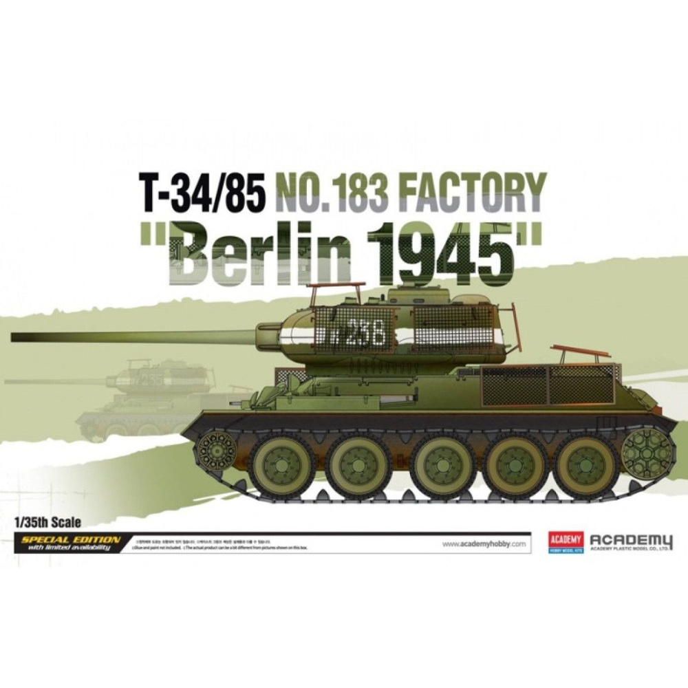 Academy сборная модель 13295 T-34/85 No.183 Factory "Berlin 1945" 1:35 #1