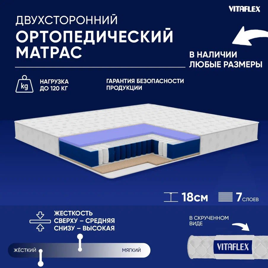 VITAFLEX Матрас Ортопедический пружинный матрас VITAFLEX Organic CSk 95x195 см, двусторонний, с кокосом, #1