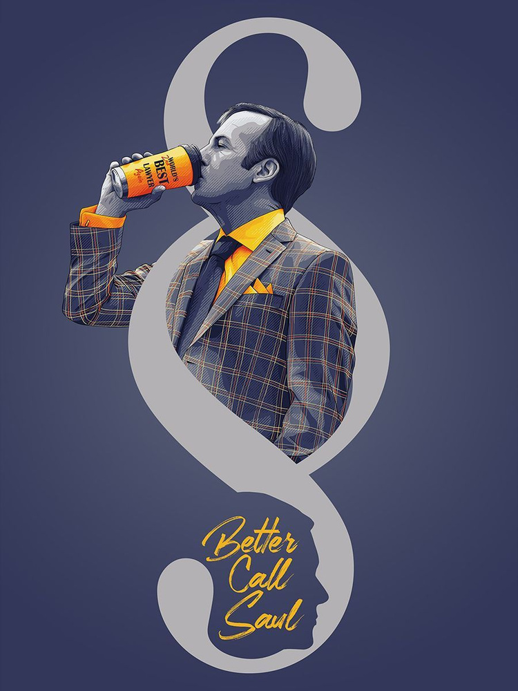 Постер Сериал Лучше звоните Солу (Better Call Saul) кофе (30х40 см) #1