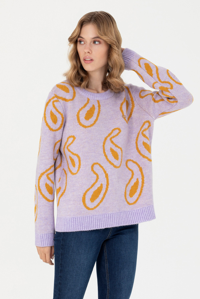 Джемпер Женский U.S. POLO ASSN. сиреневый, размер 48 Турция купить c ...