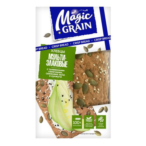 Хлебцы мультизерновые Magic Grain с семенами тыквы-льна-кунжута 160 г  #1