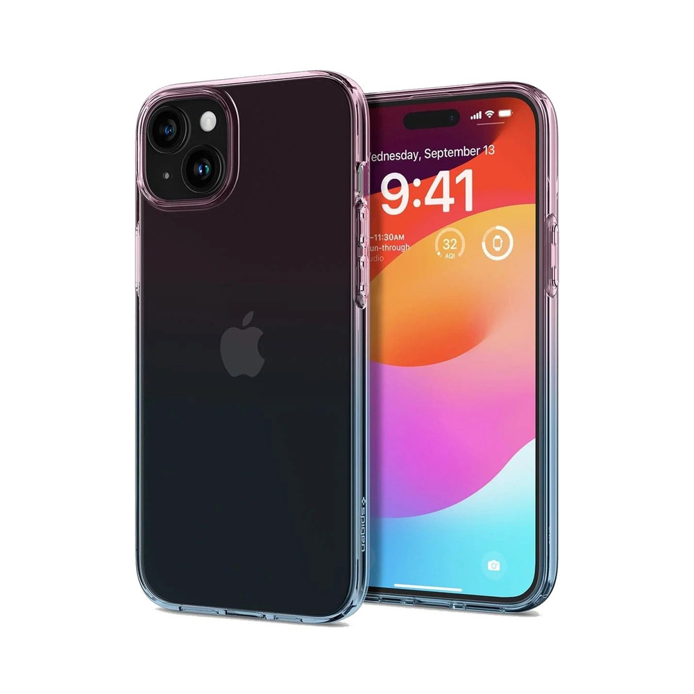 Термополиуретановый чехол Spigen Liquid Crystal для iPhone 15 (Переход в  розовый / Gradation Pink) - купить с доставкой по выгодным ценам в  интернет-магазине OZON (1264305314)