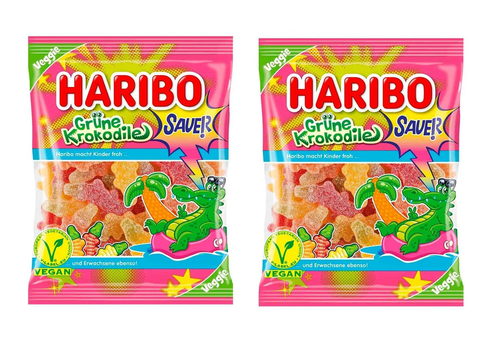 Мармелад Haribo Зеленые крокодилы, 2 шт по 175гр #1