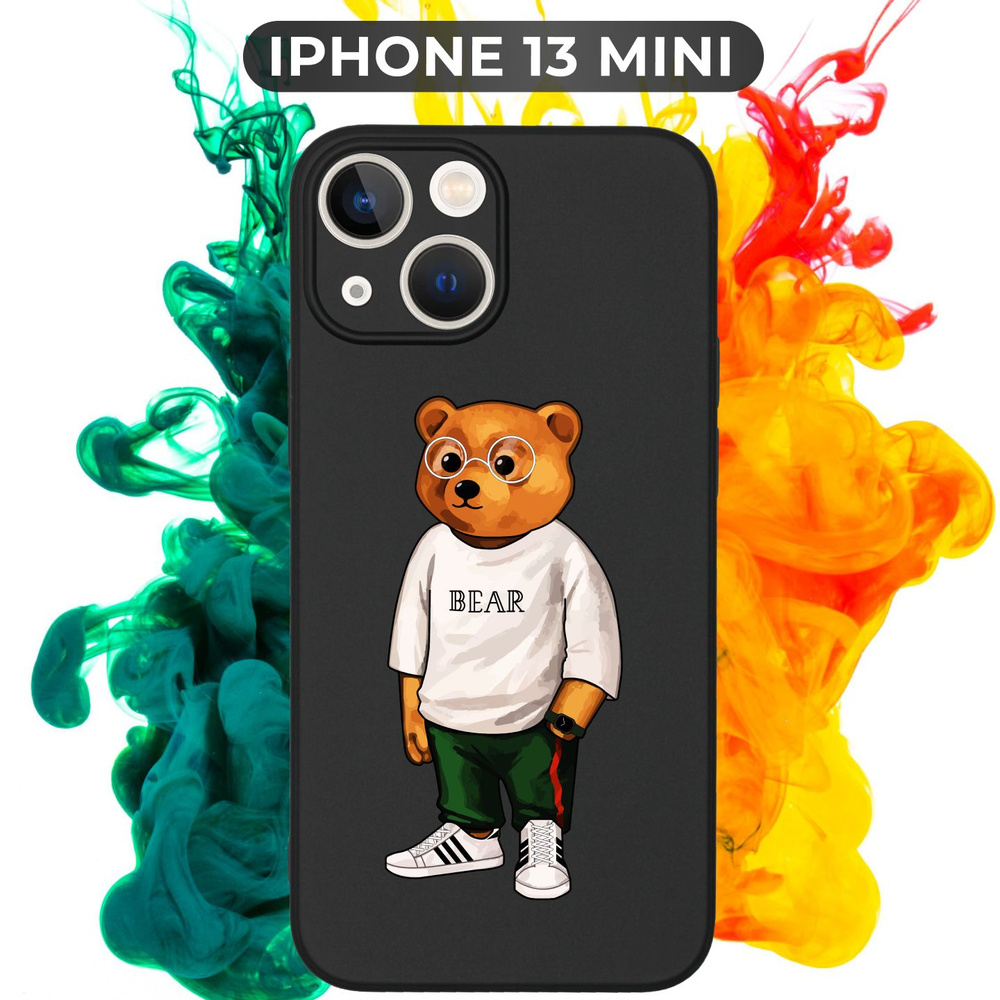 Силиконовый,защитный чехол с рисунком Bear/медведь на Apple IPhone 13 Mini  / Айфон 13 Мини - купить с доставкой по выгодным ценам в интернет-магазине  OZON (670491948)