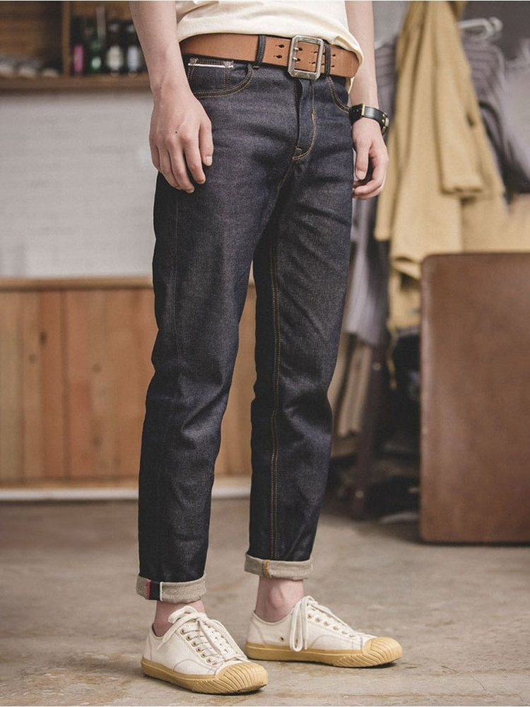 Джинсы Мужской Maden темно-синий прямые Хлопок, размер 48 прямой ...