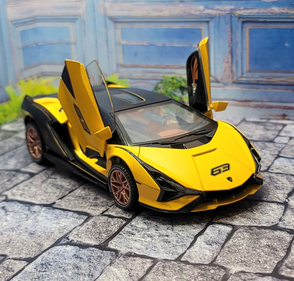 Машинка коллекционная Lamborghini Sian FKP 37 металлическая машинка  Ламборгини Сиан масштаб 1:24 - купить с доставкой по выгодным ценам в  интернет-магазине OZON (683891935)