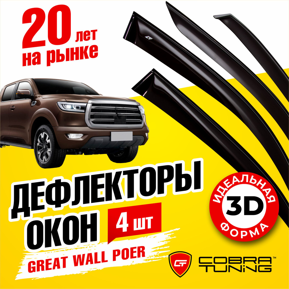 Дефлектор для окон Cobra Tuning G21521 Poer купить по выгодной цене в  интернет-магазине OZON (1542819532)