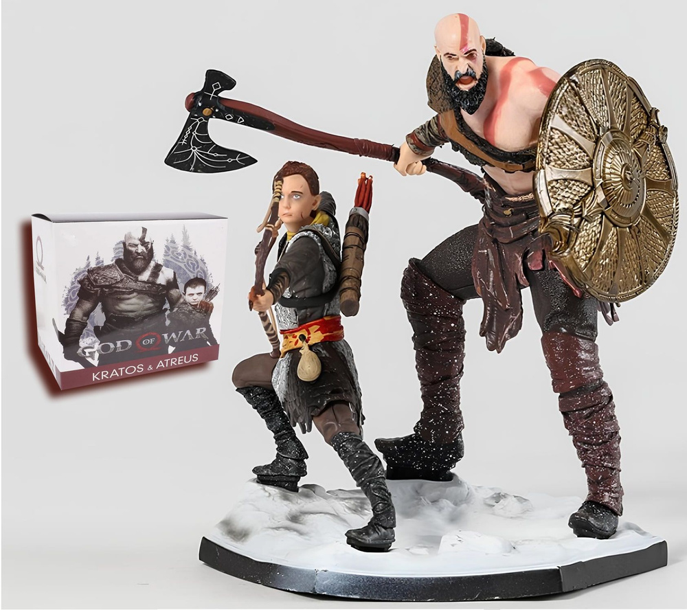 Фигурка Бог войны Рагнарек Кратос + Атрей / God of War Ragnarok Kratos ...