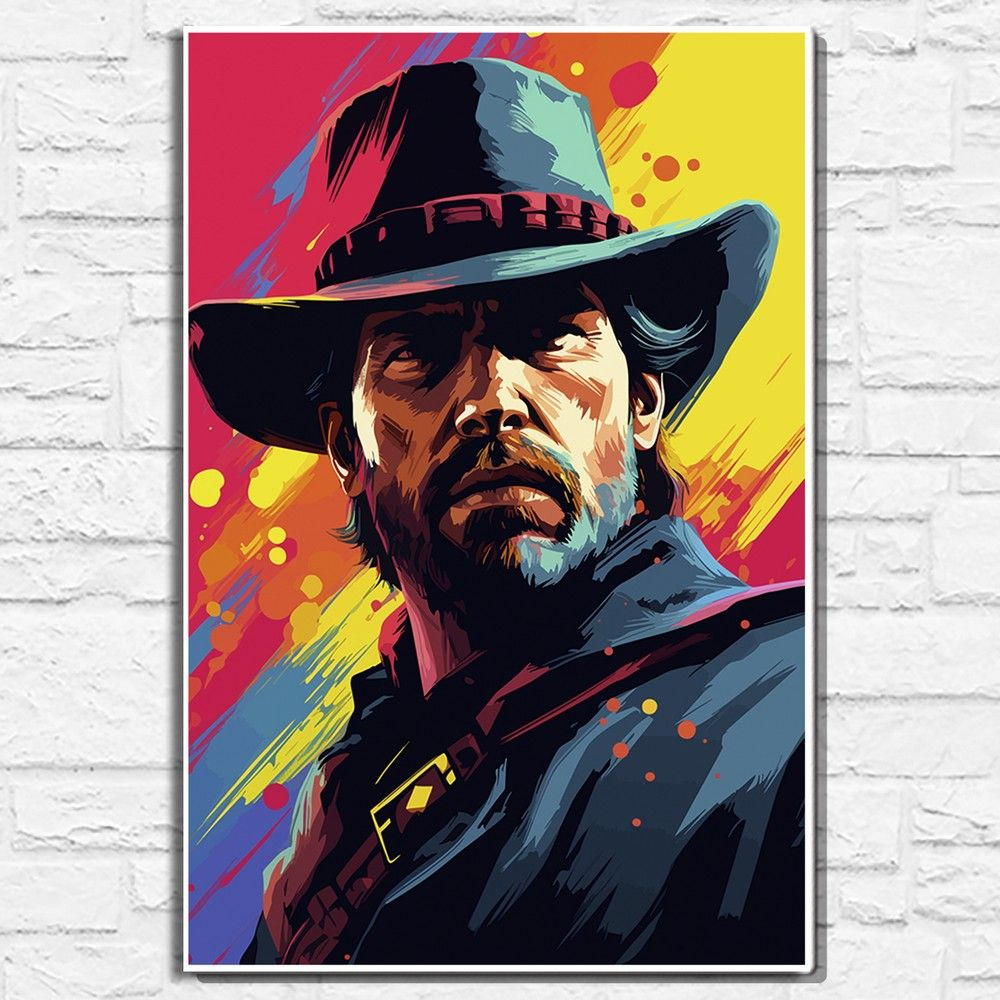 Картина по номерам на холсте игра Red Dead Redemption RDR 2 (Морган, PS,  PC, XBOX, SWITCH) - 13147 В 60x40