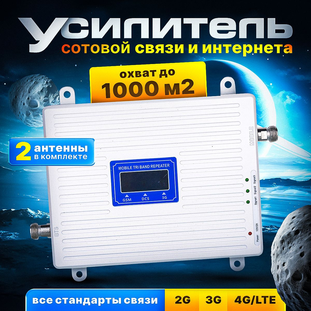 L&S Repiter Pro for GSM Original 1000 / / Усилитель сигнала Cотовой связи и  Интернета Профессиональный для Дома и Дачи 2G 3G 4G LTE (2 антенны) -  купить с доставкой по выгодным