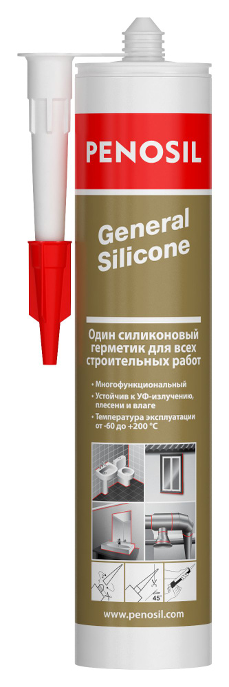 Герметик нейтральный многоцелевой прозрачный PENOSIL General Silicone 100%, 310ml  #1