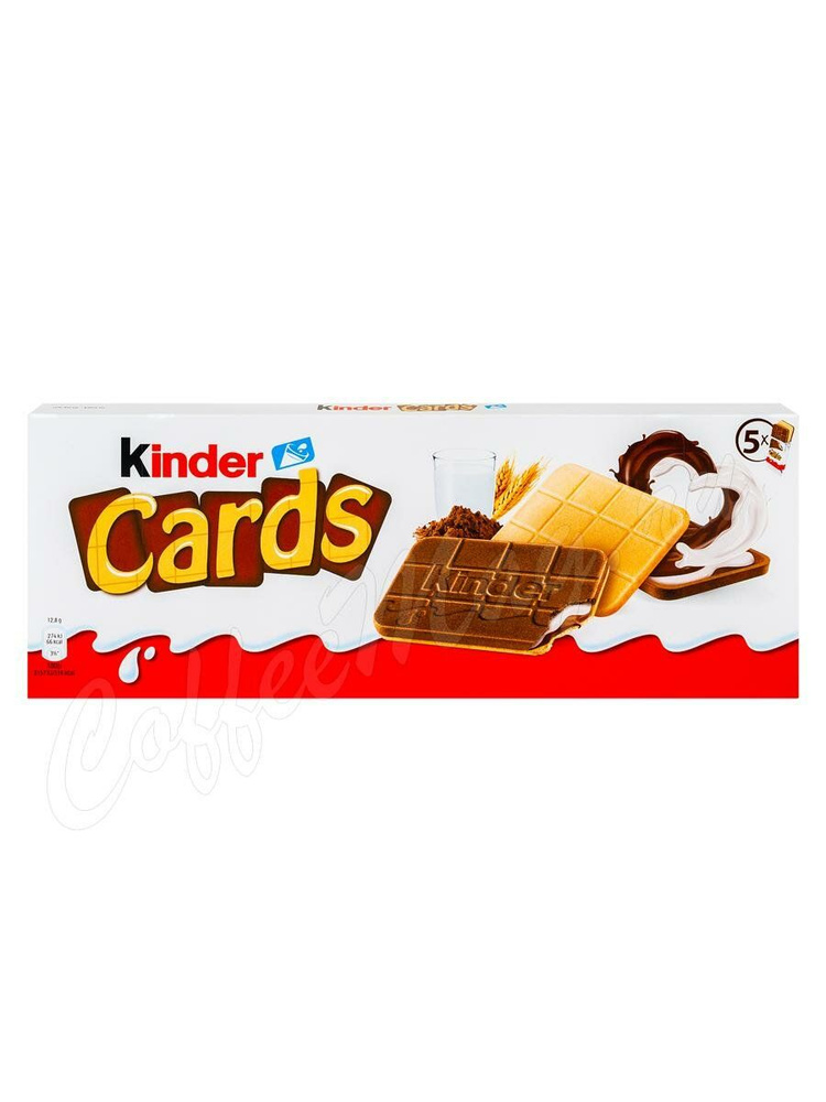 Шоколадно-молочное печенье Kinder Cards 128 г #1