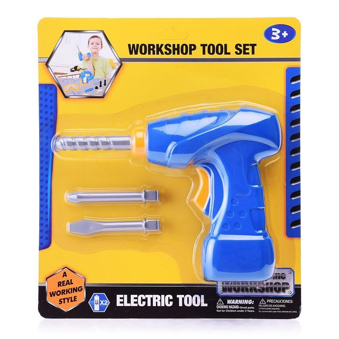 Дрель игровая Oubaoloon "Workshop Tool Set", с насадками, на батарейках, на листе (7920)  #1