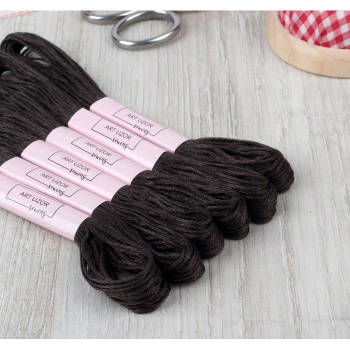 Нитки мулине 8 1м №844 цена за шт тёмно-коричневый АУ 1361489 ( 5 штук ...