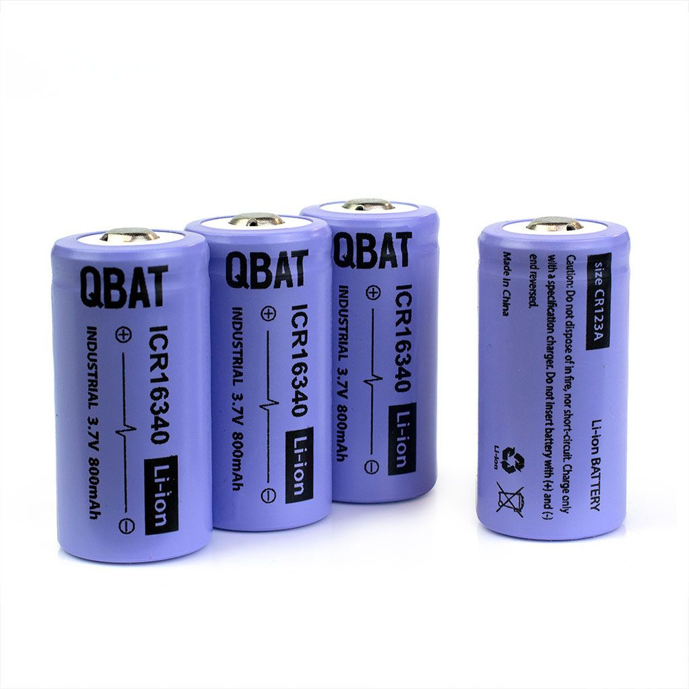 Аккумулятор 16340 / CR123 (800mAh) QBAT Li-ion 3,7V (высокий плюс