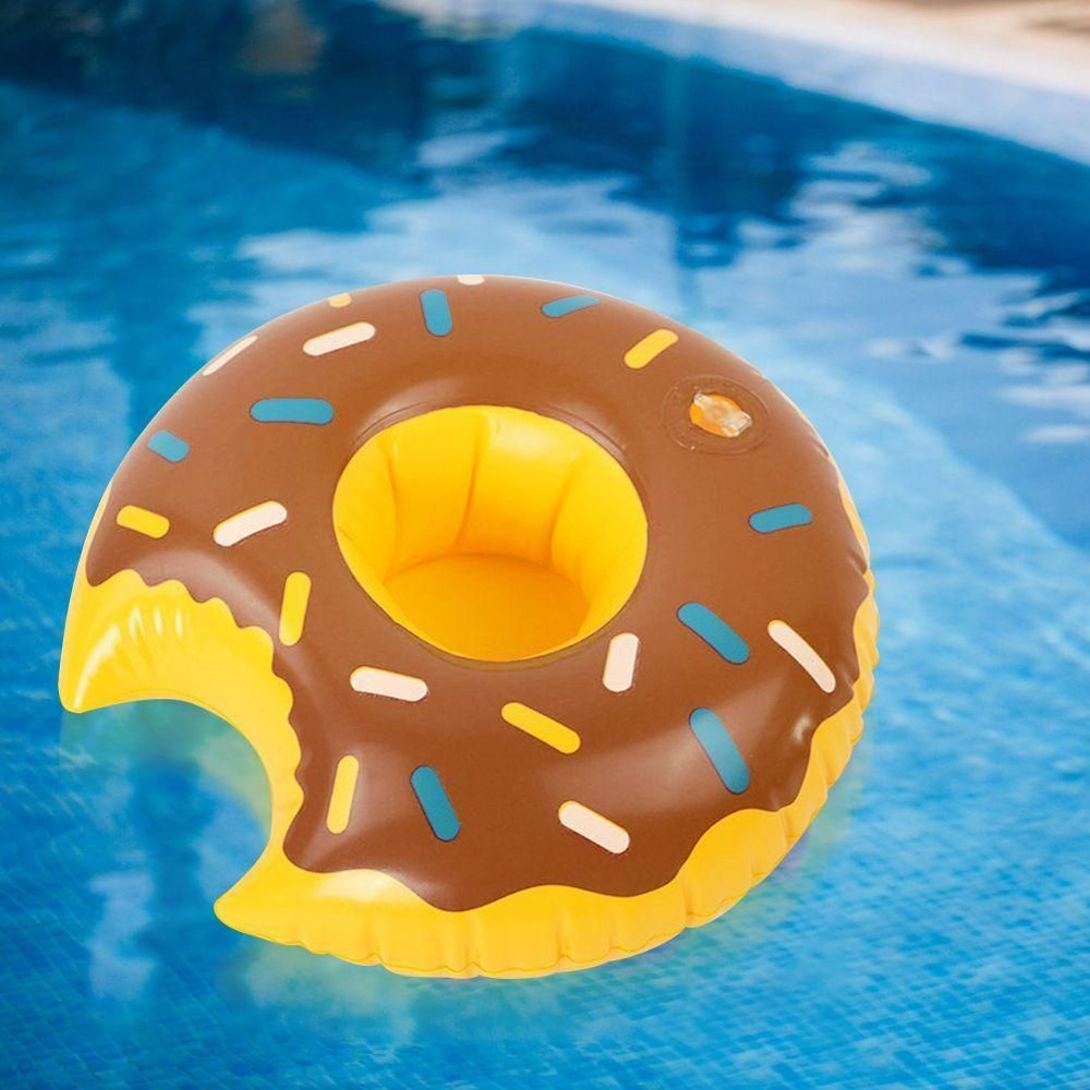 Надувной подстаканник для напитков Donut Float Pool Party Water Coaster (коричневый)  #1