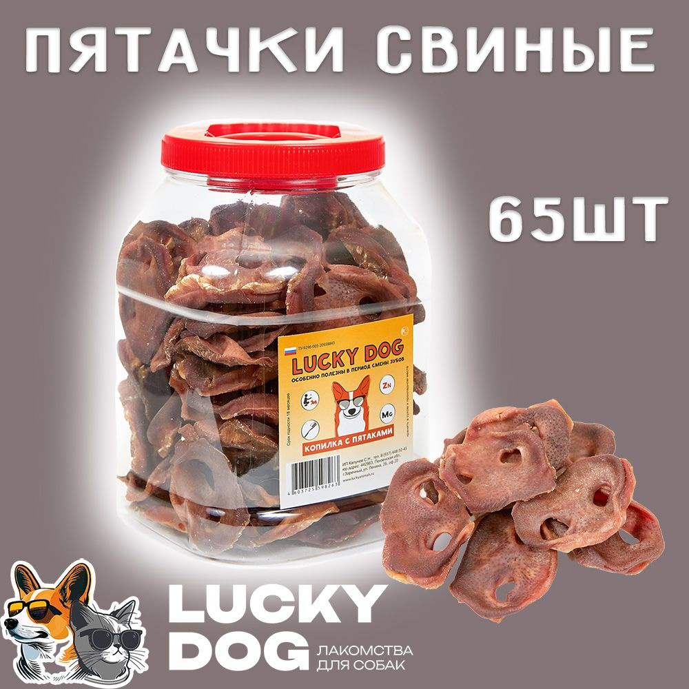 LUCKY DOG Лакомство для собак пятачки натуральные (65шт) - купить с  доставкой по выгодным ценам в интернет-магазине OZON (206537630)