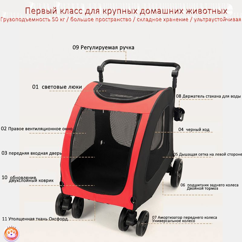 Прогулочная коляска для домашних животных, подходит для средних и ...