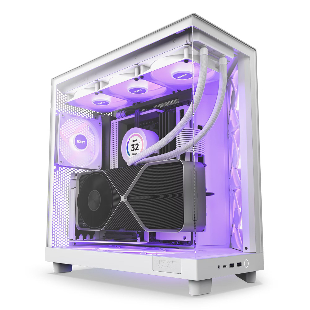 NZXT Компьютерный корпус H6 Flow RGB, белый - купить с доставкой по ...