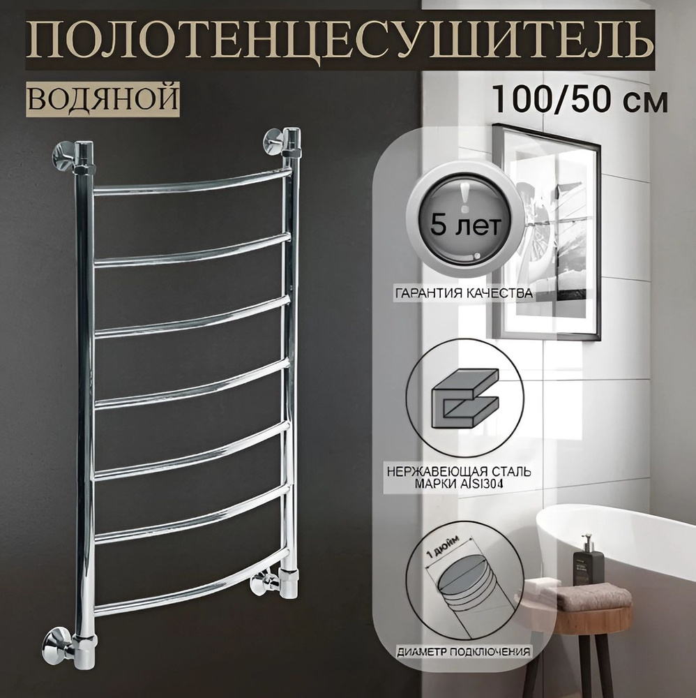Полотенцесушитель Водяной NIKA 500мм 1000мм форма Лесенка - купить по ...