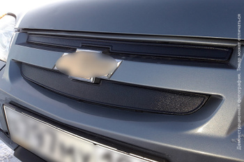 Защита радиатора Chevrolet Niva I рестайлинг (L /LC/ GL/LE/LE+) (3 части) black
