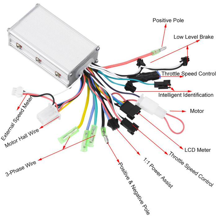 Схема подключения контроллера электровелосипеда 48v 350w