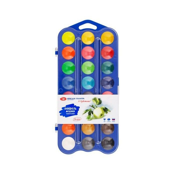 Акварель Невская палитра "Я - Художник!", медовая, 24 цвета, 12 ...