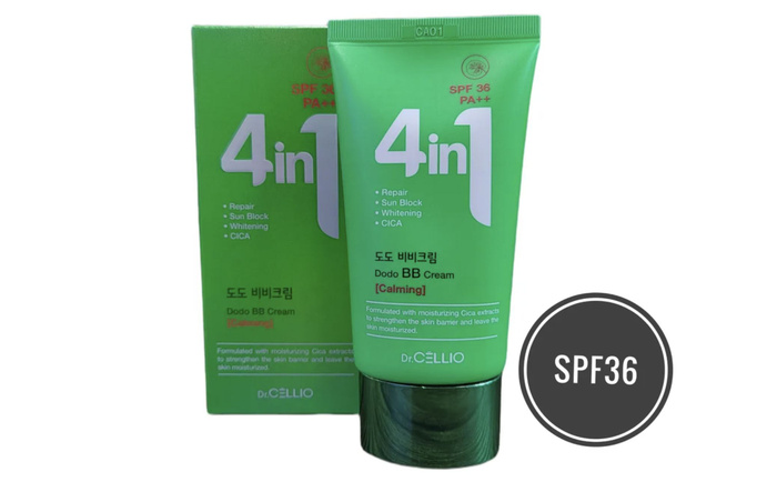 Dr.CELLIO 4in1 Солнцезащитный ВВ Крем успокаивающий с центеллой SPF36 ...