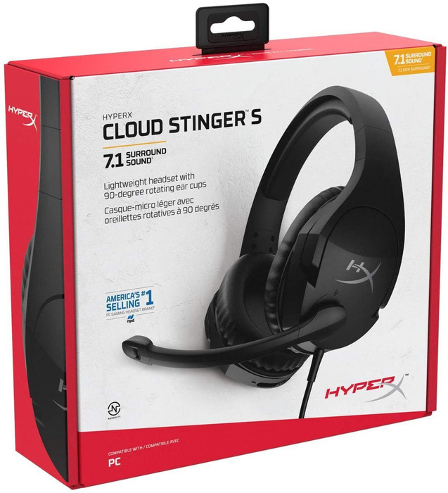 Игровые наушники HyperX cloud stinger S, черный - купить по доступной ...